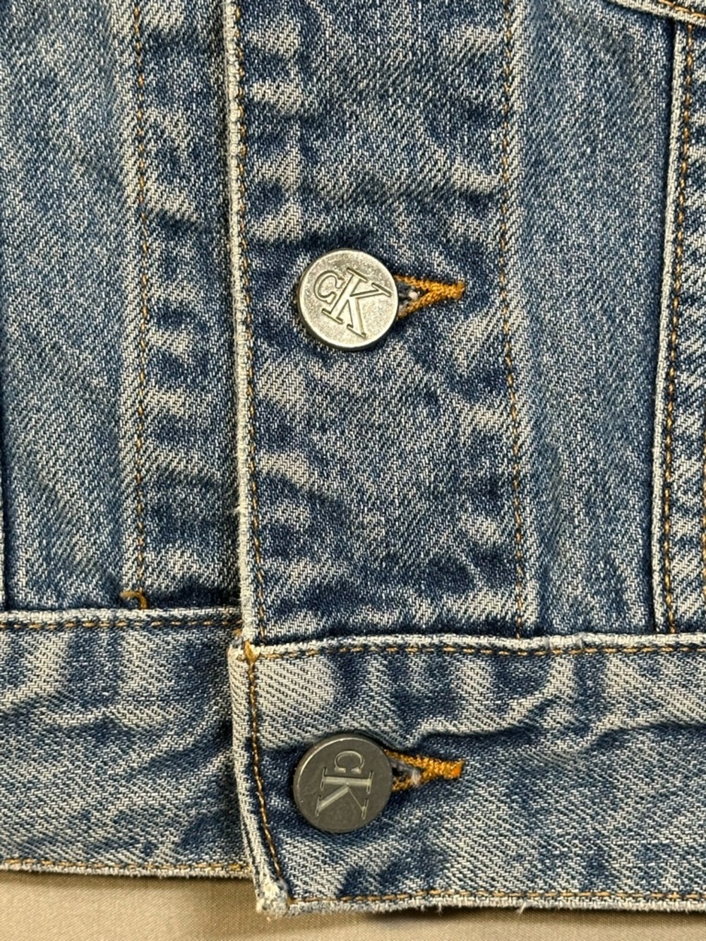 VINTAGE 90s CK Calvin Klein Denim Vest - Womens Medium (Fits Small) - Picture 8 of 13